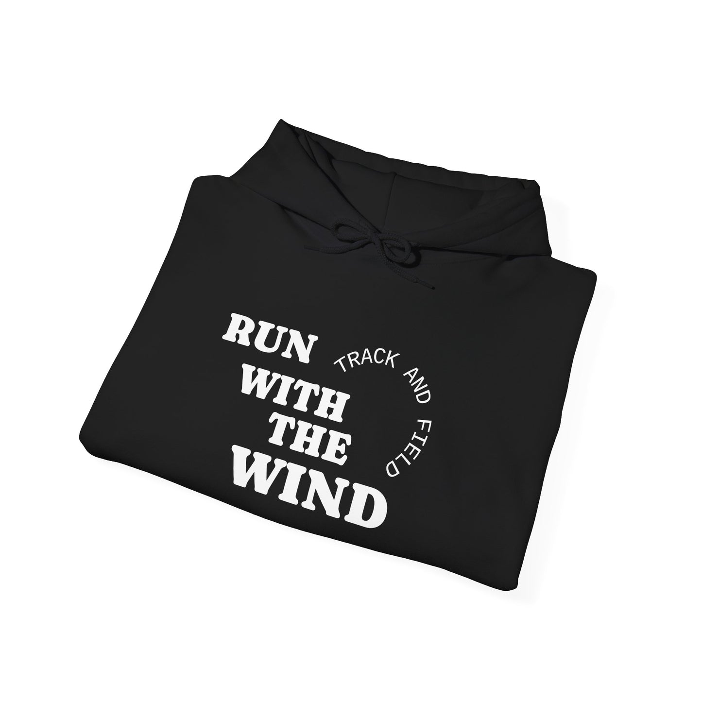 Cozy Unisex Heavy Blend™ Run With The Wind - Relaxed Track and Field Hooded Sweatshirt -