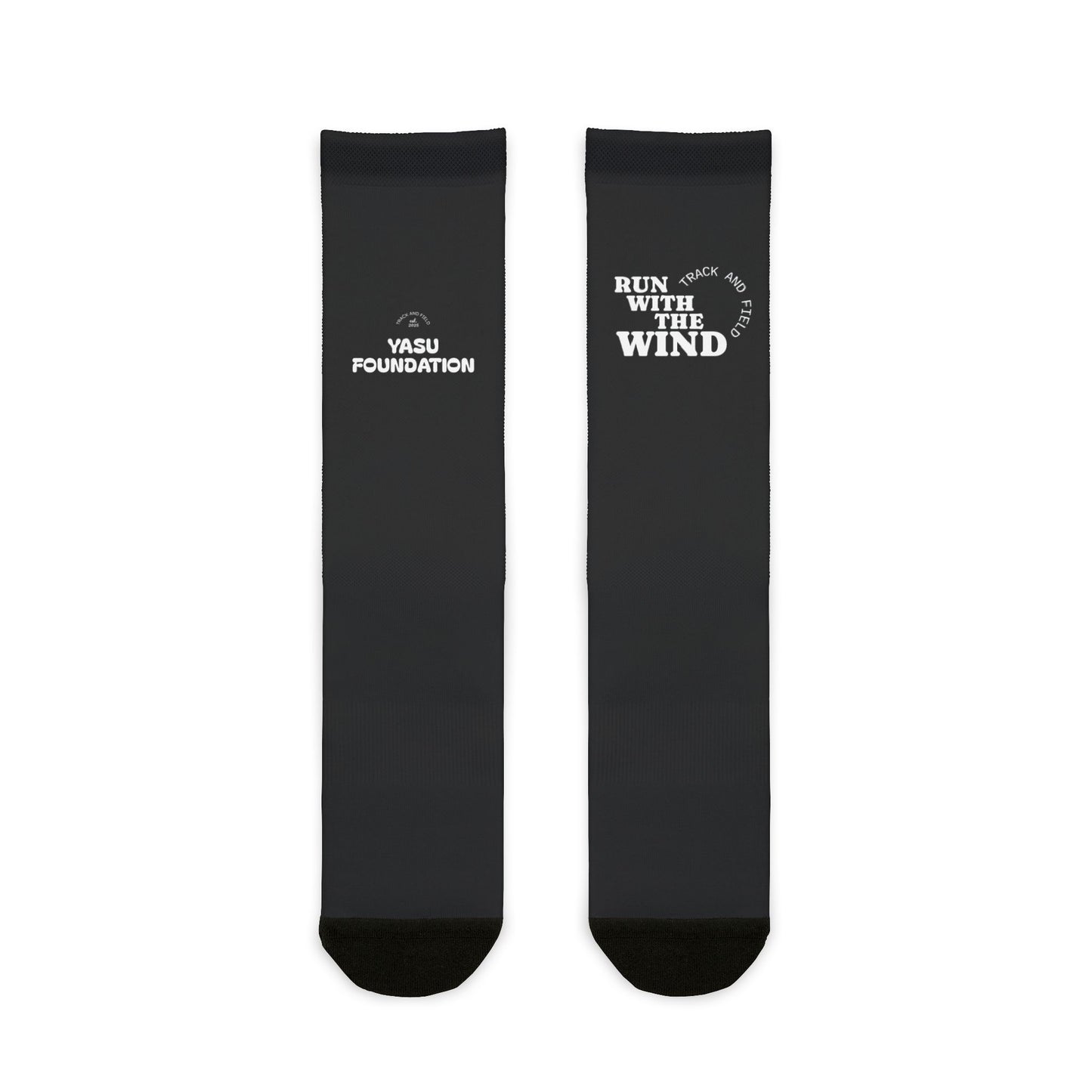 Sublimation Run With The Wind Fan Socks - Motivational Running Design, Gift for Athletes, Sportswear Accessory, Trendy Sock Gift, Fitness Apparel