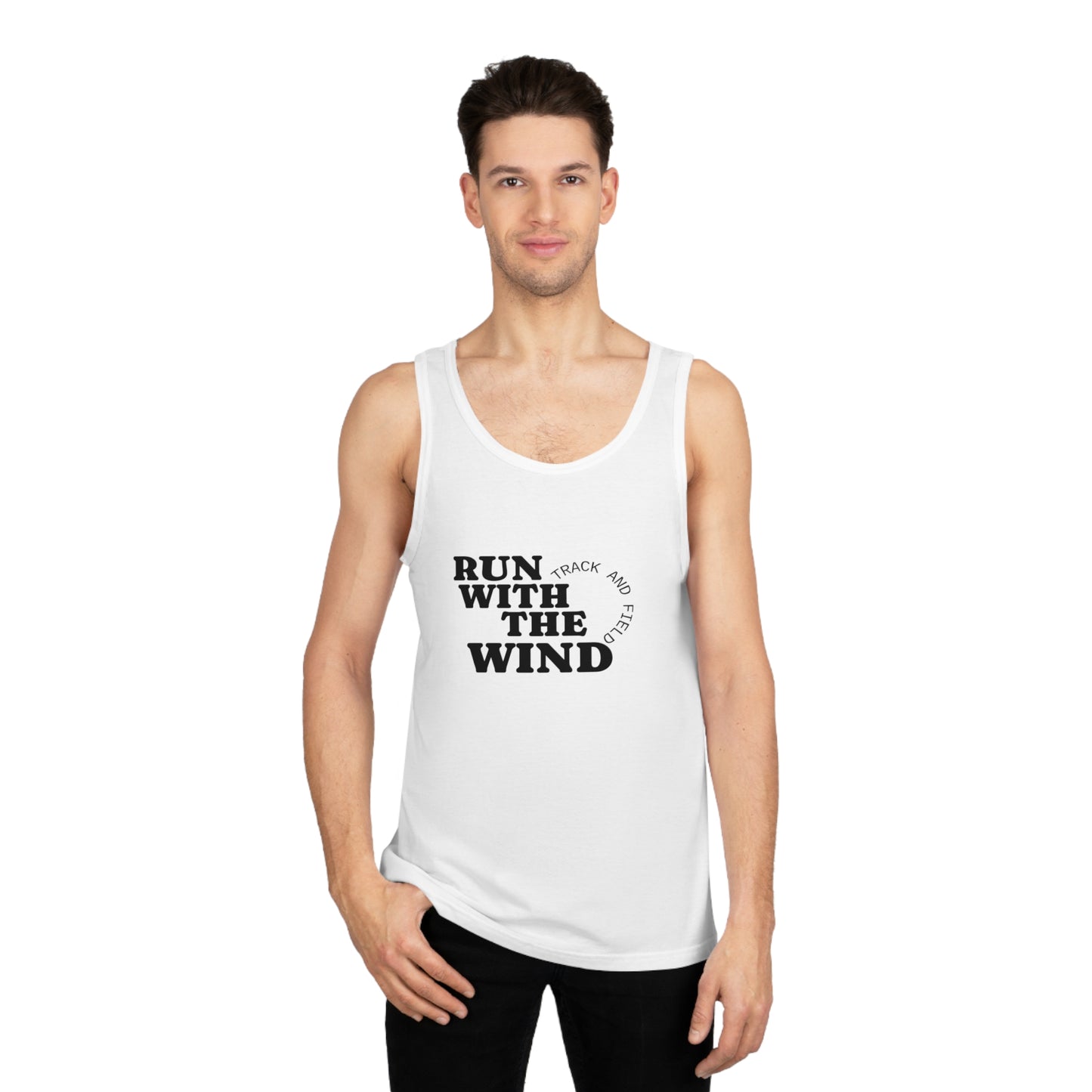 Run with the Wind Unisex Softstyle™ Tank Top, Motivational Workout Tee, Athleisure Apparel, Gift for Runners, Summer Fashion