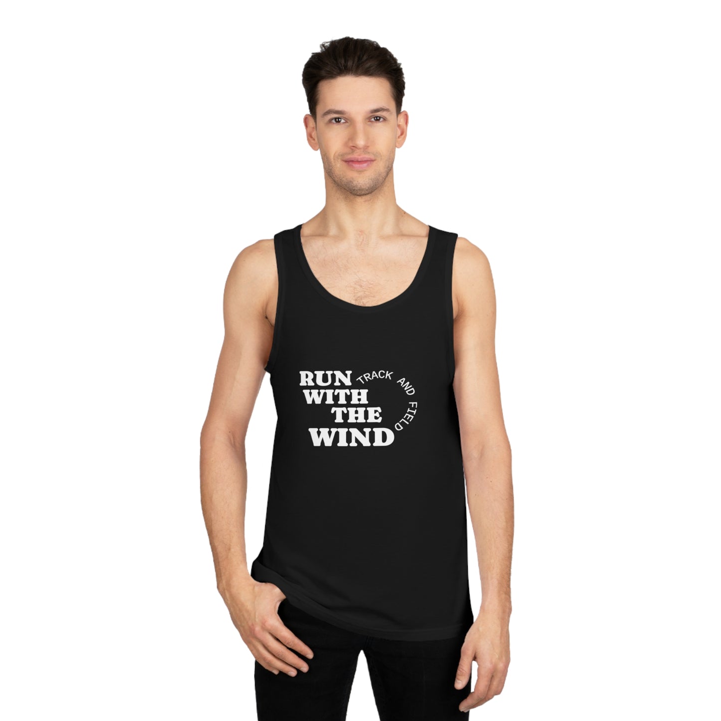 Run with the Wind Unisex Softstyle™ Tank Top, Motivational Workout Tee, Athleisure Apparel, Gift for Runners, Summer Fashion