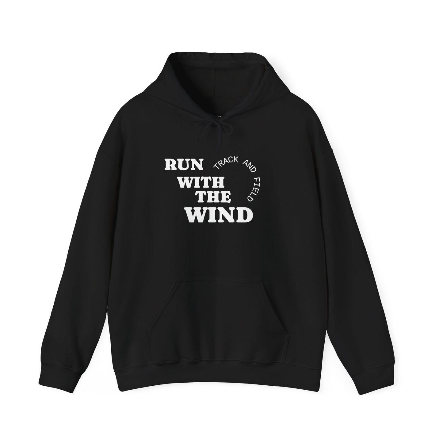 Cozy Unisex Heavy Blend™ Run With The Wind - Relaxed Track and Field Hooded Sweatshirt -