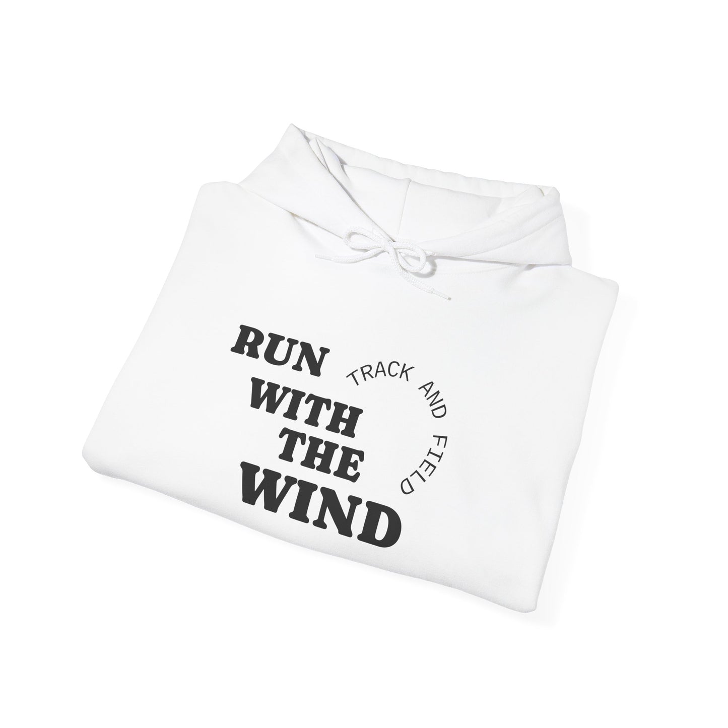 Cozy Unisex Heavy Blend™ Run With The Wind - Relaxed Track and Field Hooded Sweatshirt -