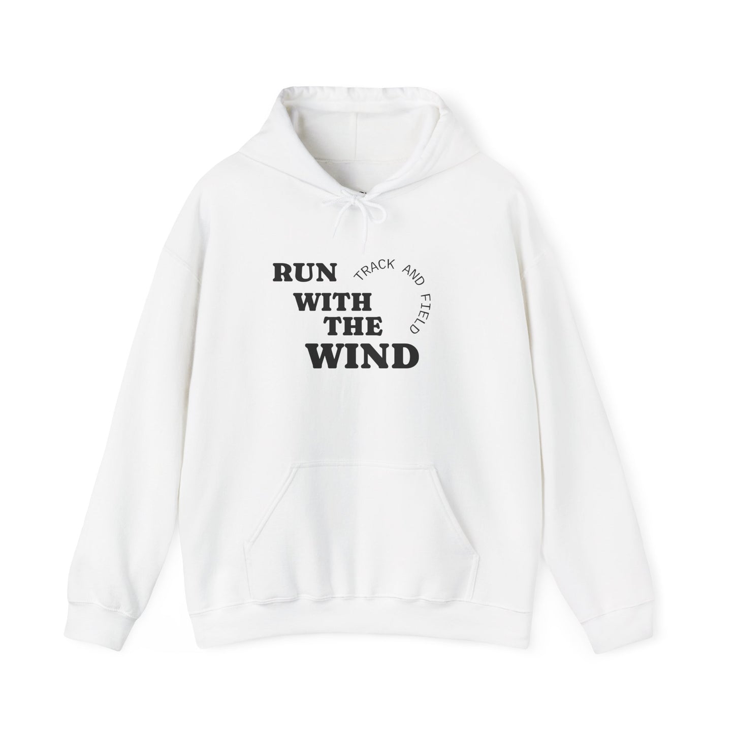 Cozy Unisex Heavy Blend™ Run With The Wind - Relaxed Track and Field Hooded Sweatshirt -