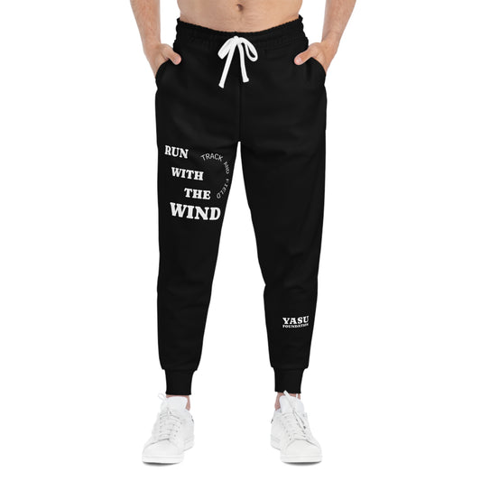 Unisex Athletic Joggers - Run With The Wind, Cozy Lounge Wear, Fitness Apparel, Gift for Athletes, Relaxed Track and Field wear